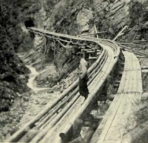 Holzriese in historischer Karte