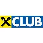 Logo mit einem gelben Quadrat mit zwei gekreuzten schwarzen Hämmern auf der linken Seite und dem Wort "CLUB" in fetten weißen Buchstaben auf blauem Hintergrund auf der rechten Seite, das Stärke und partnerschaftliche Zusammenarbeit symbolisiert.